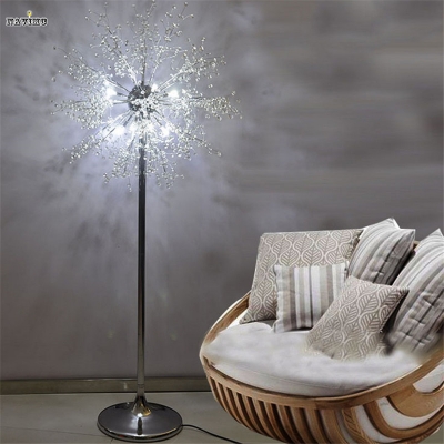 crystal living room stand floor lamp modern flower firework floor light for bedroom foyer nordic american style table lamp