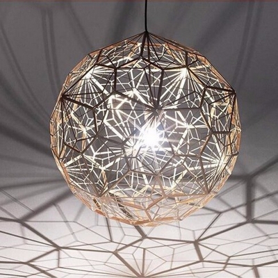 dia 30/40/50/65cm tom dixon etch web pendant lights geometry stainless steel lampshade e27 silver/gold/copper light fixtures