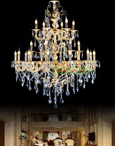 double layer chandeliers hall modern el chandelier crystal staircase light antique bronze chandelier french gold chandelier [chandeliers-2366]