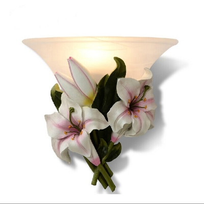 european-style garden wall lamp flower wall sconce bedroom wall lights frosted glass interior wall lamps for kid's room lamps