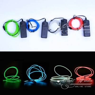 fast 3m car flexible neon light el wire rope tube with controller glowing wire for party decoration