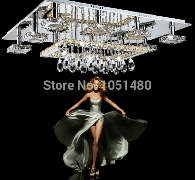 holiday s squares plates led ceiling lights modern crystal lamp home lighting with remote control