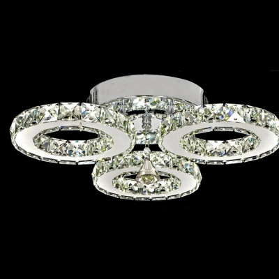 led crystal ceiling lights flush mount 3 lights crystal stainless steel 90-265v living bed room