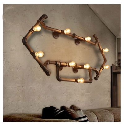 loft wrought iron industrial water pipe vintage retro wall lamp sconce creative bedside lamps e27 restaurant light fixture [10-vintage-iron-chandelier-6873]