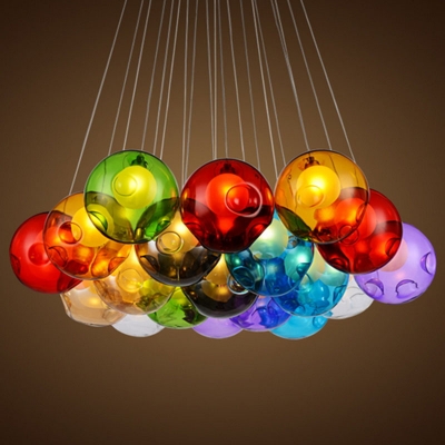 modern colorful glass ballpendant lights for dining room restaurant decoration light fixture luxury large pendant lamp [vintage-pendant-light-6748]