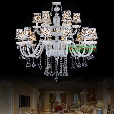 modern crystal chandeliers country style chandeliers bohemian top glass chandelier lamp 18 lights candle chandelier lights foyer [chandeliers-2302]