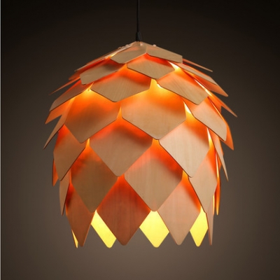modern fashion wooden pine cone lamp bar counter pendant lights suspension lamps for home deco 110v/220v d40cm [pendant-lights-3113]