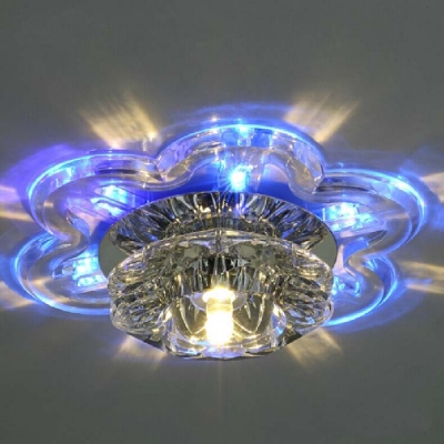 modern led crystal lamp 3w led corridor ceiling light blue/purple/rgb color ac 85-265v balcony/living room ceiling light
