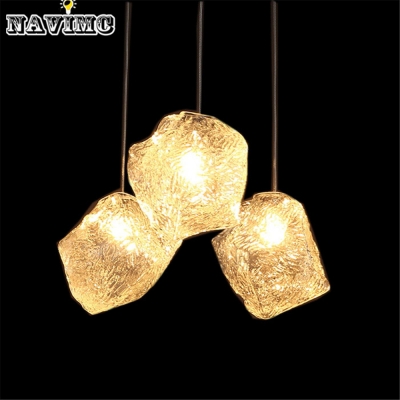 modern white crystal ice glass kitchen home living dining room restaurant pendant light fixtures whole lamps