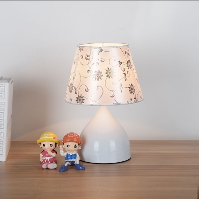 princess kids room table lamp led eye protection reading light desk bedside lamp for living room flower fabric lampshade