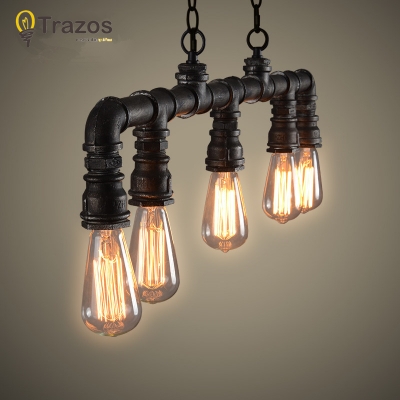retro edison bar/dining room /ktv lighting vintage pendant lights water pipe pendant lamp for warehouse e27 edison bulbs [dining-room-2697]