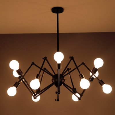 retro edison bulb light spider chandelier vintage loft antique adjustable diy art spider ceiling lamp fixture light 12lamps