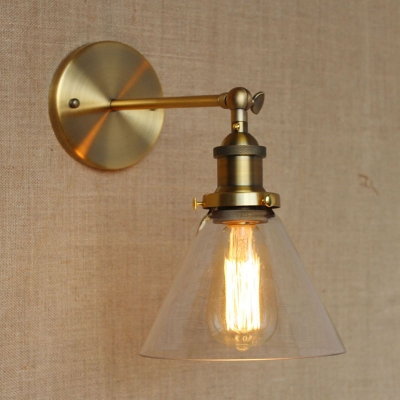 retro loft industrial wall lamps vintage bedside wall light clear glass lampshade e27 edison bulbs 110v/220v