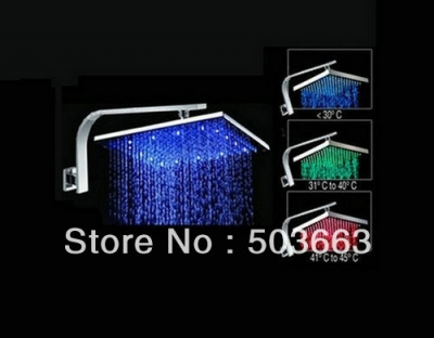 10" Rainfall Shower head+ Adjust Height Shower arm Shower Faucet Set LED Shower Head Faucet S-018 [Shower Head 2483|]
