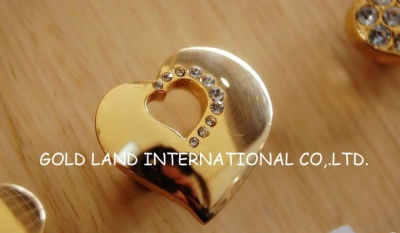 15mm Free shipping golden color crystal glass furniture knob/zinc alloy furniture drawer knob