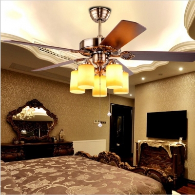 2015 loft style american country industrial 5 electric fan ceiling fan with light for bar el foyer lamp e27 110-240v [ceiling-fans-6524]