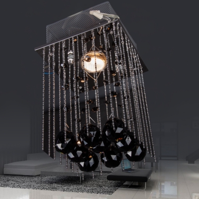 2015 spherical black crystal chandelier living room lights dining room crystal lamp h26cm