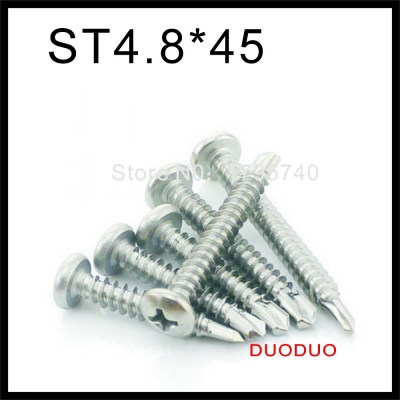 20pcs din7504n st4.8 x 45 410 stainless steel phillips pan head self drilling screw cross recessed raised cheese head screws