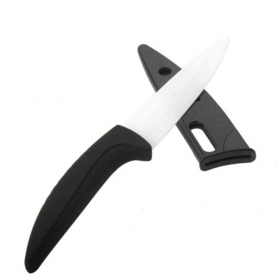 4" Home Chef Kitchen Horizontal Vegetable Ceramic Knife Knives with Sheath black