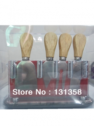 4pcs Cheese Knives set Cheese pizza knife and fork cutlery with gift box Free Shipping Factory price