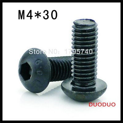 50pcs iso7380 m4 x 30 grade 10.9 alloy steel screw hexagon hex socket button head screws