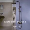 8''New Antique Brass Finish Bathroom Rainfall With Spray Shower Faucet Set L-308