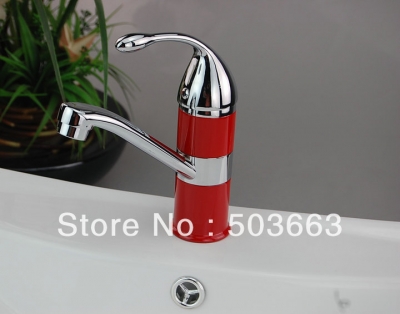 Brand New Single Lever Spray Paint Deck Mounted Single Hole Bathroom Faucet Brass Mixer Tap L-0116 [Bathroom faucet 499|]