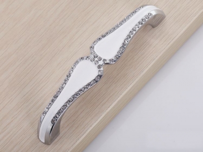 Crystal Handles Kitchen Cabinet Knobs Zinc Alloy Drawer Pulls (C.C.:96mm,Length:110mm)