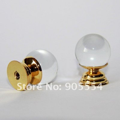D20xH27mm Free shipping cuprum glossy crystal glass ball furniture cabinet knob
