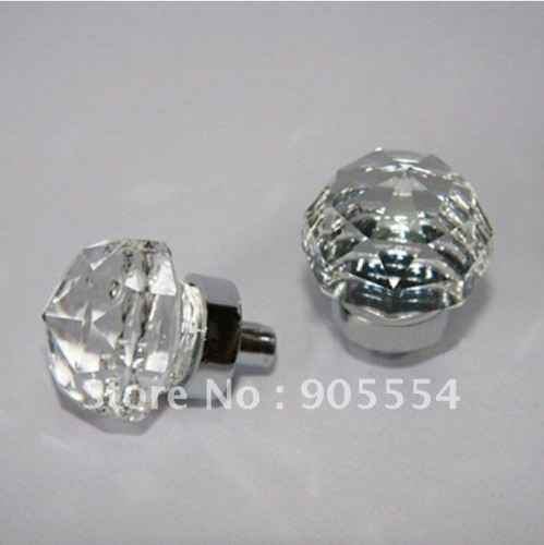 D25xH30mm Free shipping transparent crystal glass bedroom furniture knobs