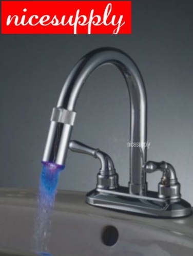 LED FAUCET kitchen mixer tap chrome 3 colors b052