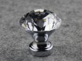 Lot of 10 Modern Fashion K9 Crystal Glass Chrome Cabinet Knobs Pull Handle New (Diameter: 30MM)