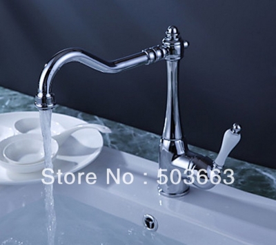 Luxury 1 Handle Chrome Finish Kitchen Sink Swivel Faucet Mixer Taps Vanity Brass Faucet L-9020