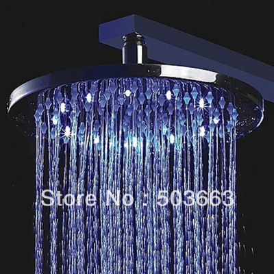 Luxury 10 Inch Bathroom Led Shower Faucet Chrome Shower Head Shower Arm L-168 [Shower Head 2415|]