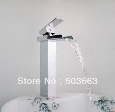 Novel Design Wholesale New Bathroom Basin Sink Waterfall Faucet Mixer Tap Chrome Vanity Cranes S-903 [Bathroom faucet 673|]