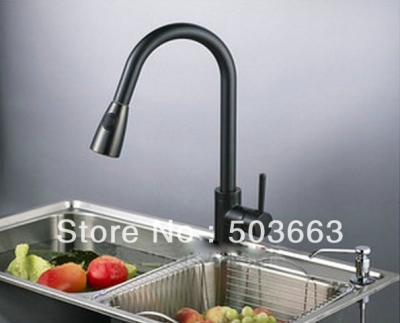 Pull Out Kitchen Faucet Oil Rubbed Bronze Black Kitchen Sink Mixer Tap L-5900 [Oil Rubbed Bronze Faucet 2084|]