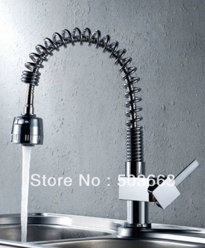 Wholesale New Spray Swivel Chrome Kitchen Brass Faucet Basin Sink Pull Out Spray Mixer Tap S-746