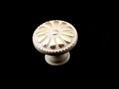 3054-30 single hole large round ivory-white with inlaid gold antiqued alloy knobs for drawer/cabinet