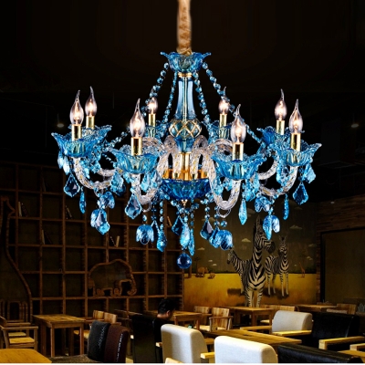 blue crystal chandelier modern water blue crystal chandelier lamp dinning room light glass arm wedding luxury chandelier kitchen