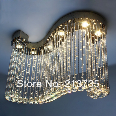 contemporary crystal lighting 6 lights s shape,modern led pendant lamp l80cm* w30cm * h60cm ,dinning room light [crystal-chandelier-5880]