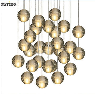 dining room modern crystal chandelier lighting fixtures magic ball with 36 led bulbs cristal de lustre restaurant el lamps [modern-pendant-light-6982]