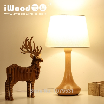 europe wood long neck table lamp modern personality wooden light bedroom bedside wood table lamp fabric wood lamp creative lamp [other-types-7594]