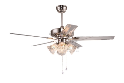 industrial ceiling fan with light kits for restaurant coffee house bar living room white lamp 48 inch 5 stainless blade fixture [ceiling-fans-6797]