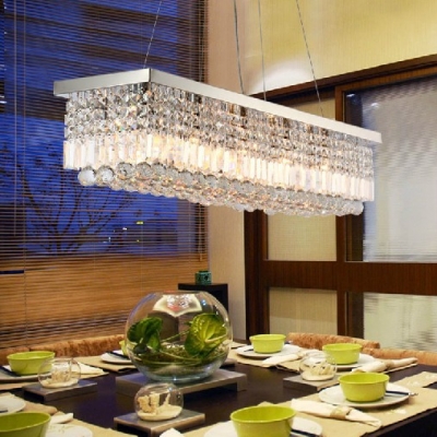 k9 crystal chandelier rectangle led lamps modern ceiling bar lighting l 50* w 22cm , controller and led