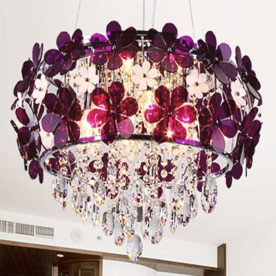 modern lustre crystal lampshade luxury fashion flower crystal chandelier lamp,5 lights [modern-pendant-light-6964]