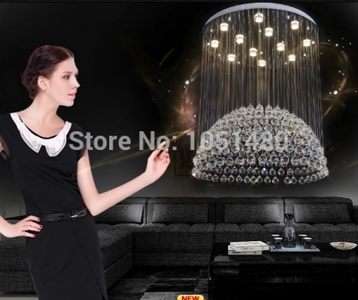 new flush mount 13 lights k9 crystal chandelier, hang wire modern home lighting dia80*h100cm [modern-crystal-chandelier-5028]