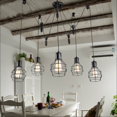 nordic industrial pulley pendant lights minimalist restaurant living room american country creative personality small lamps [modern-pendant-light-6735]