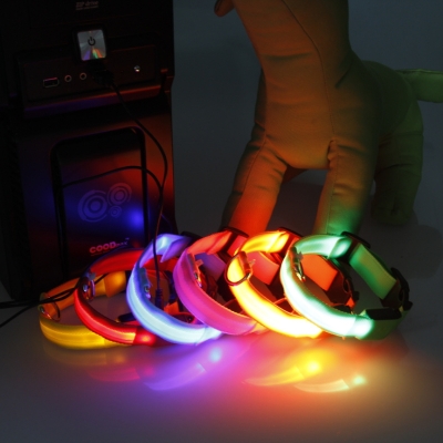 usb led pet collar, flashing rechargeable dog /cat collar necklace shiiping dog's gift [pet-collar-4305]