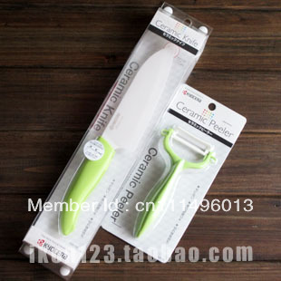 100% Original Brand Japan Kyocera Ceramic Knife 2 PCS Ceramic Knife Sets,by EMS Sent (Green Handle FKP-2G2)