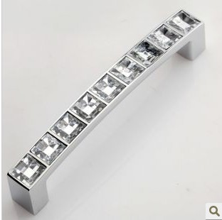 8462-96 96mm hole distance bridge-shaped silver and chrome crystal handles with diamond for drawer/wardrobe